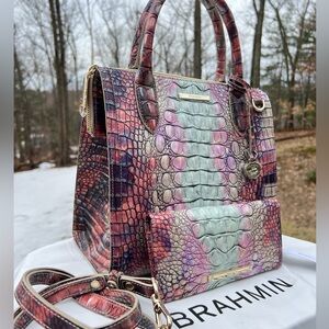 BRAND NEW BRAHMIN CAROLINE MELBOURNE SATCHEL AND A MATCHING WALLET